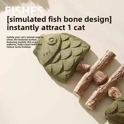 Catnip Fish Bone Chew Toy for Dental Play {{Product vendor}}
