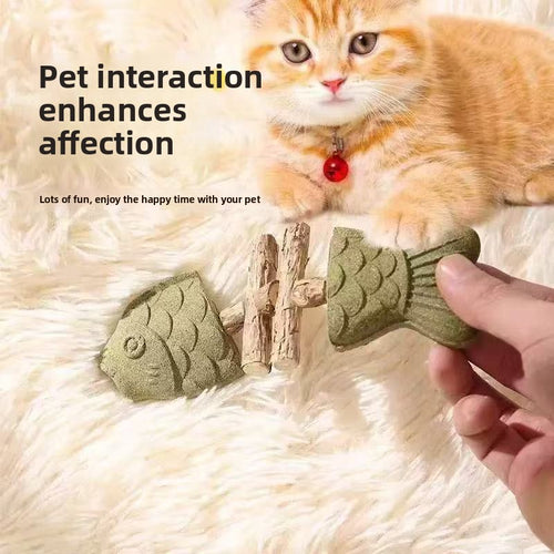 Catnip Fish Bone Chew Toy for Dental Play {{Product vendor}}