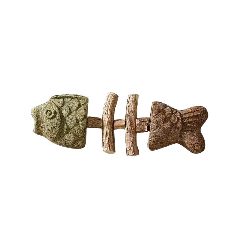 Catnip Fish Bone Chew Toy for Dental Play {{Product vendor}}