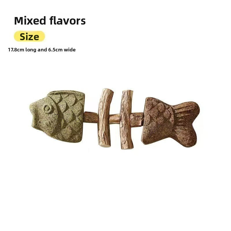 Catnip Fish Bone Chew Toy for Dental Play {{Product vendor}}