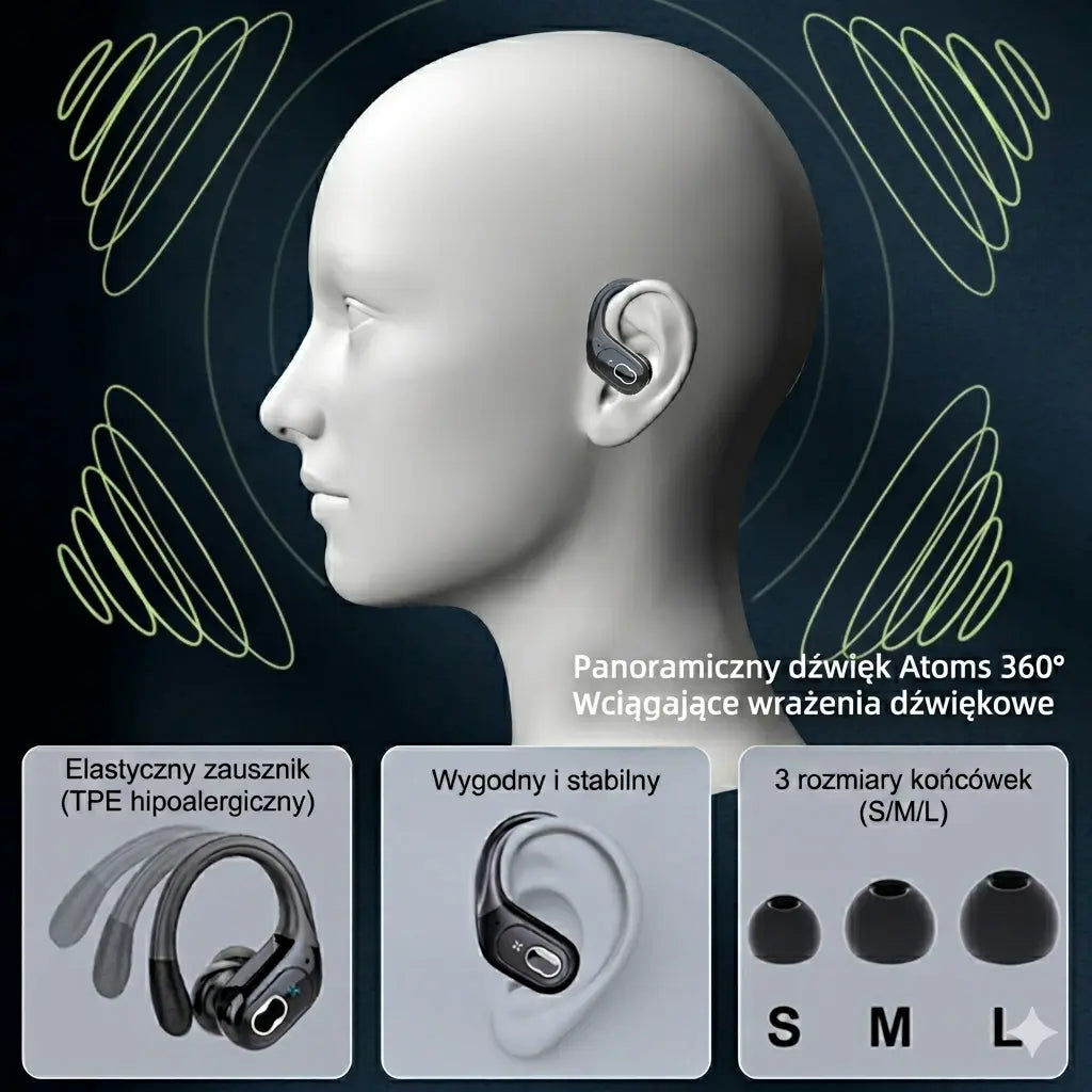 SŁUCHAWKI BEZPRZEWODOWE DOUSZNE TWS NS ANC ENC BLUETOOTH 5.3 IPX5 BASS {{Product vendor}}