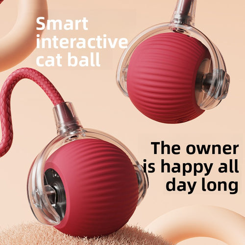 Automatic Rolling Cat Toy Ball with Rope {{Product vendor}}