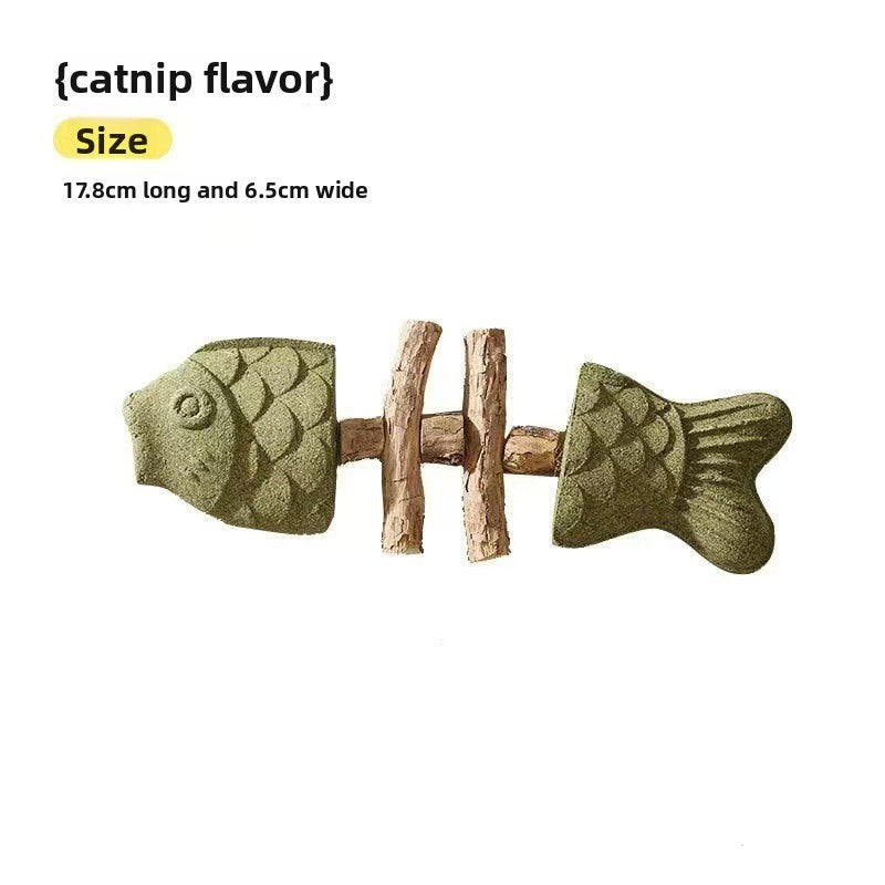 Catnip Fish Bone Chew Toy for Dental Play {{Product vendor}}