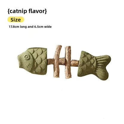Catnip Fish Bone Chew Toy for Dental Play {{Product vendor}}