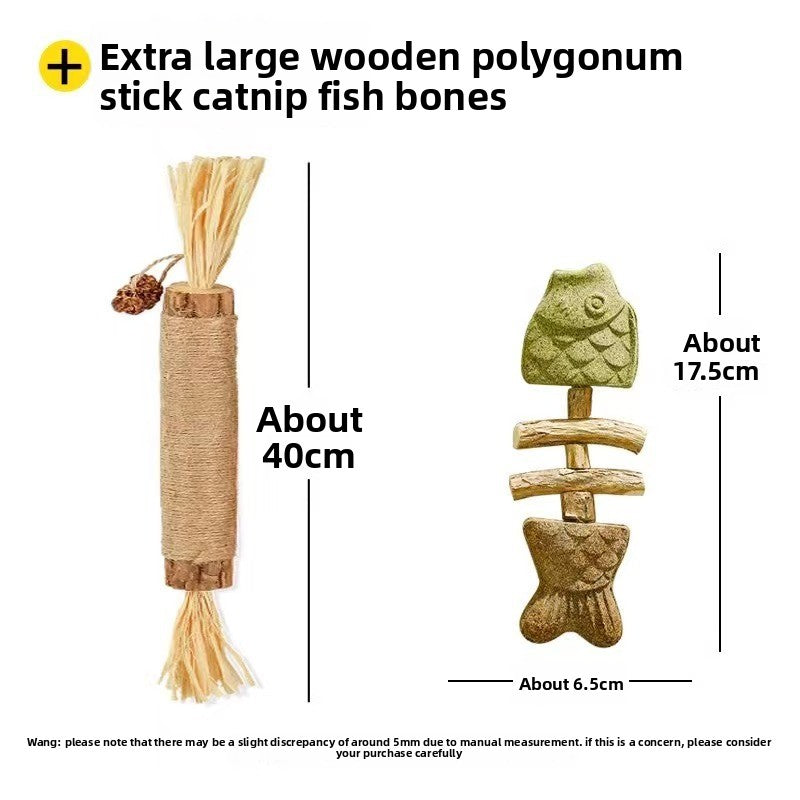 Catnip Fish Bone Chew Toy for Dental Play {{Product vendor}}