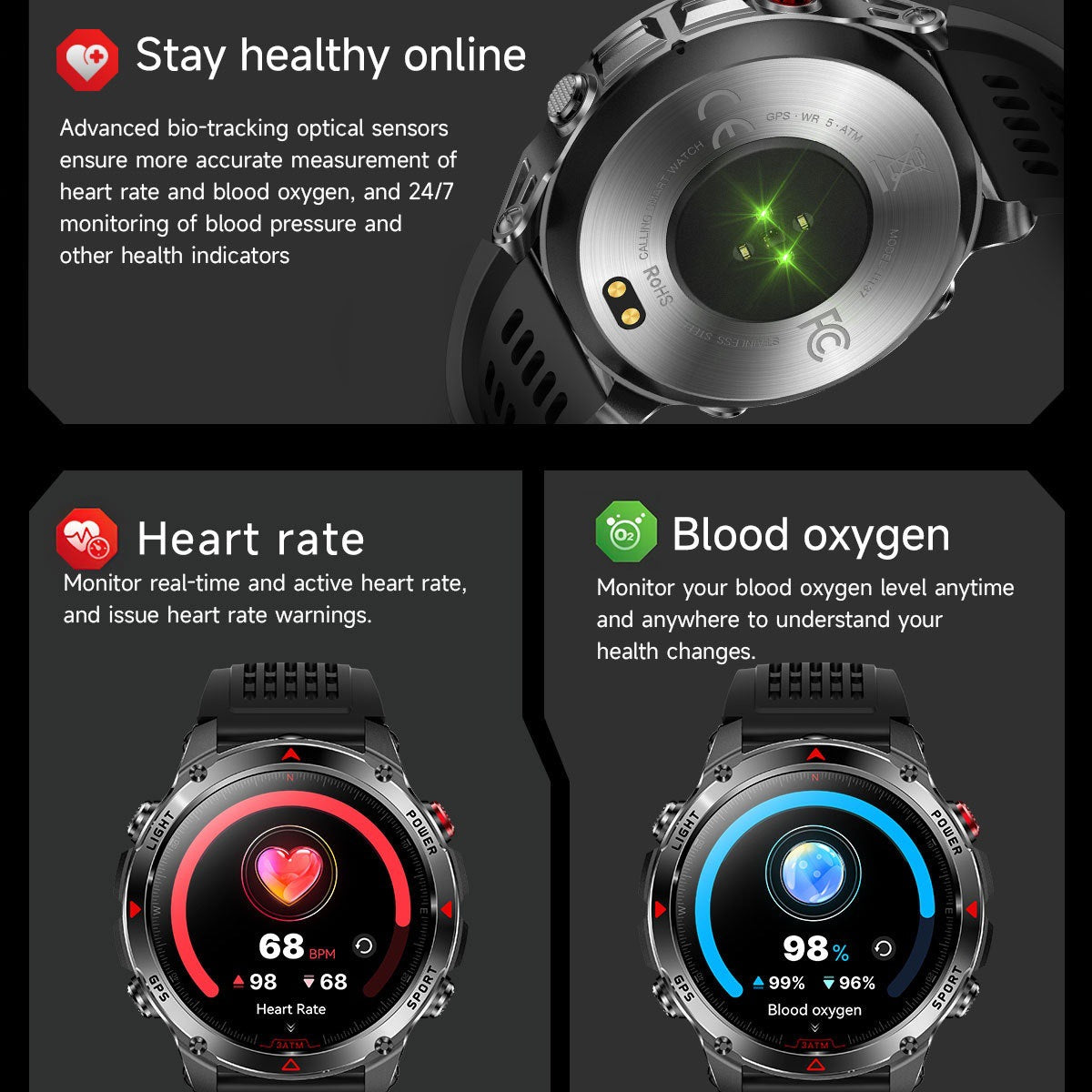 GPS Smart Watch with Health Monitoring {{Product vendor}}
