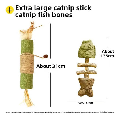 Catnip Fish Bone Chew Toy for Dental Play {{Product vendor}}