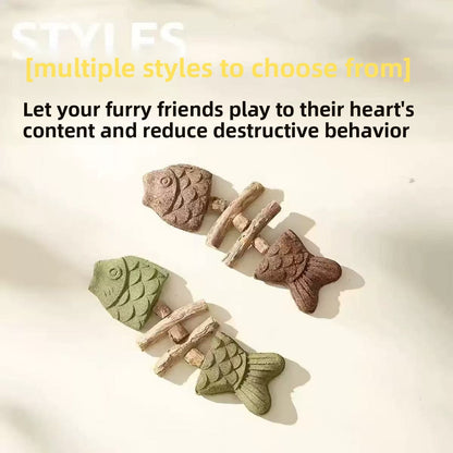 Catnip Fish Bone Chew Toy for Dental Play {{Product vendor}}
